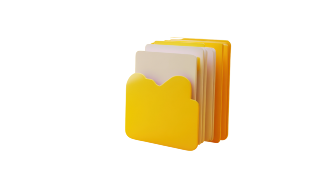Yellow folder icon isolated on white background