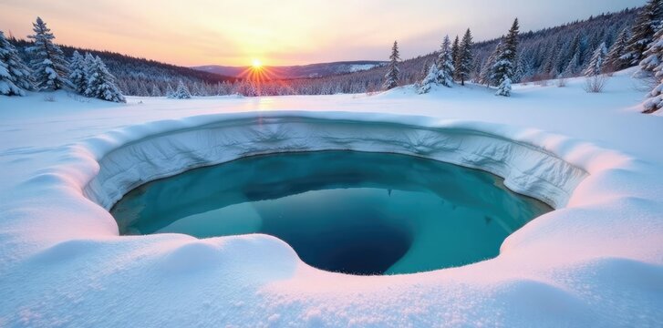 Un bisonte innevato mentre esce da una fossa di neve profonda con la testa alta e le orecchie erette, inverno, Yellowstone, natura