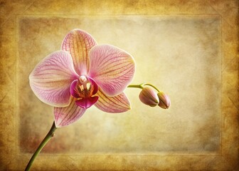 Vintage Orchid Still Life: Delicate Bloom in Sepia Tones