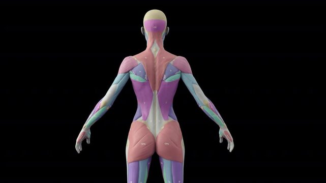 Female muscule map 3D Video Animation