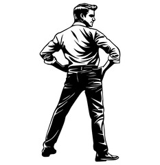 vector illustration of a businessman standing position 