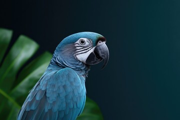 Obraz premium Vibrant parrot perched against lush backdrop, showcasing strikin