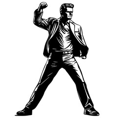 vector illustration of a businessman standing position 