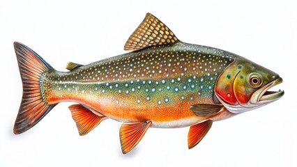 Fototapeta premium Vintage Photo of a Dolly Varden Trout in a Mountain Stream