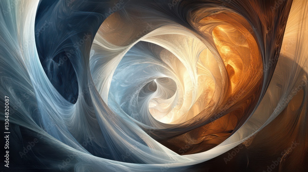 Poster abstract swirl patterns, interesting shadows, translucent, layered with mathematically precise textu