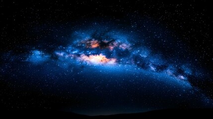 Fototapeta premium Stunning Milky Way Galaxy Over Dark Background with Twinkling Stars