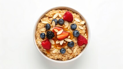 Creamy Oatmeal with Mixed Berries and Almonds
