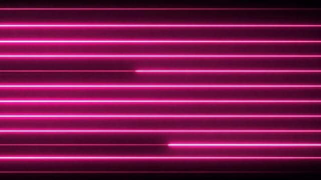 Abstract Neon Pink Lines Background. Futuristic, vibrant, and stylish digital art featuring parallel glowing pink lines against a dark background. Perfect for modern designs.