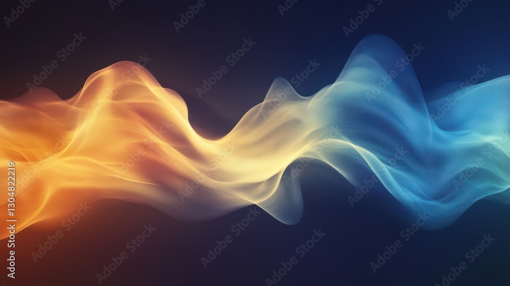 Poster generate a soft, beautiful background featuring a smooth wave of colors flowing from the left side o