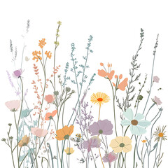 flowers and leaves in pictures illustrator2D