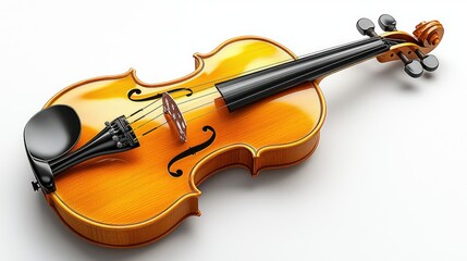 Fototapeta premium A detailed photograph displaying a beautifully crafted musical violin instrument