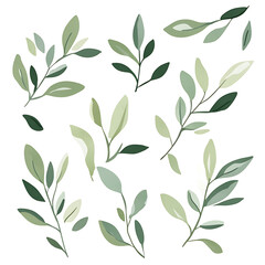 flowers and leaves in pictures illustrator2D