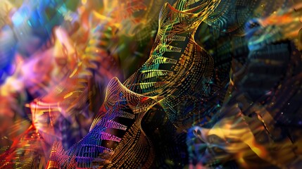 Naklejka premium Colorful Abstract Patterns with Flowing Shapes and Light Effects for Creative Projects