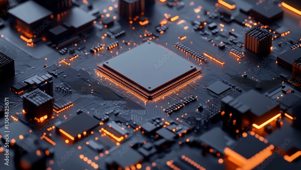 Poster illuminated circuit board with central processor