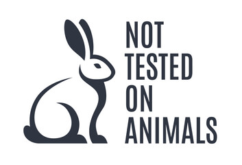 Not Tested on Animals Icon with Rabbit Symbol. Not Tested on Animals Concept. Vector Illustration.
