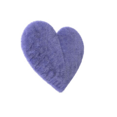 purple heart shaped pillow, love pillow , fluffy pillow render