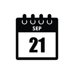 calender icon, 21 september icon with white background