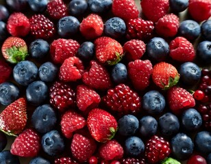 Fotografía profesional, de varias bayas, realizando un fondo de pantalla de un patron de bayas perfectamente alineadas, 4k