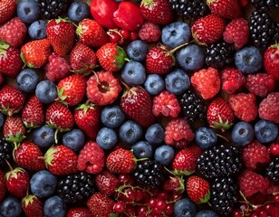Fotograf&iacute;a profesional, de varias bayas, realizando un fondo de pantalla de un patron de bayas perfectamente alineadas, 4k
