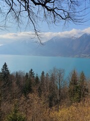 Brienzersee und Landschaft im Berner Oberland Schweiz.