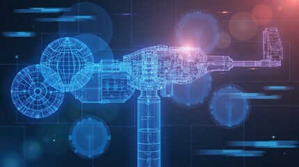 Fototapeta premium Innovative Digital Illustration Representing Technological Progress in Engineering and Automation