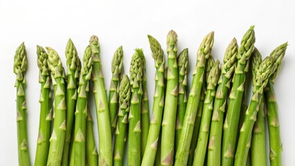 Fototapeta premium Green Asparagus on White Background