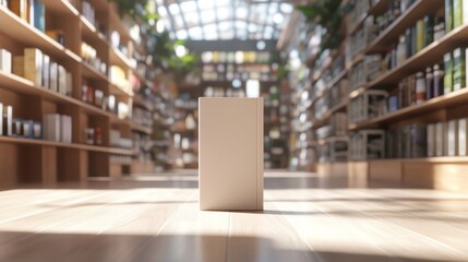 book presentation on library backdrop creating a sense of knowledge and exploration in a modern and bright environment emphasizing readability