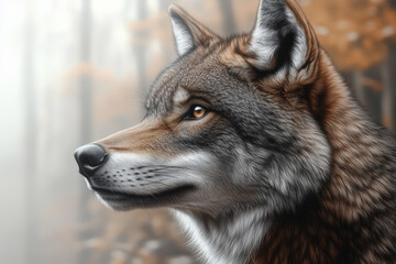 Obraz premium Portrait of a Grey Wolf