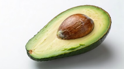 Halved Avocado on White Background