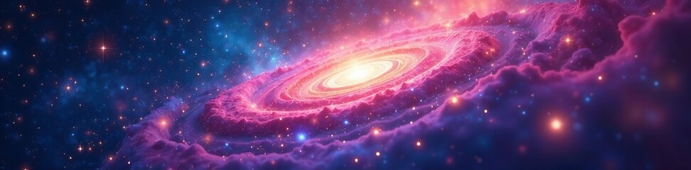 A mesmerizing galaxy filled with colorful nebulas and twinkling stars, space, stars