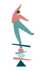 Keep The Balance, minimalistic vector illustration