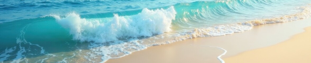 Obraz premium Abstract ocean wash, muted blue beige tones, sandy feel, summer, sand