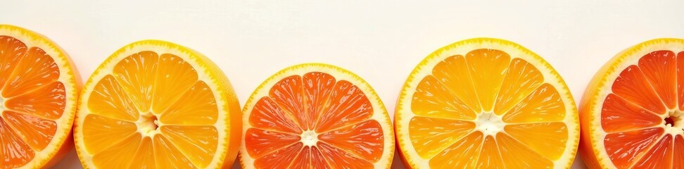 Brightly colored tangerine segments arranged on a white background, healthy, vibrant, tangerines