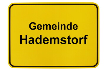 Illustration eines Ortsschildes der Gemeinde Hademstorf in Niedersachsen