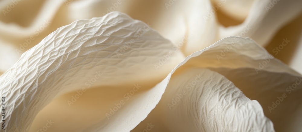 Poster creamy textured abstract close-up showcasing the delicate folds and patterns of a flower petal, crea