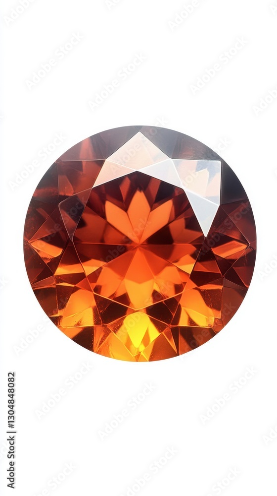 Poster exquisite amber gemstone with intricate facets shimmering on a pristine white backdrop creating a ca