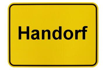 Illustration eines Ortsschildes der Gemeinde Handorf in Niedersachsen