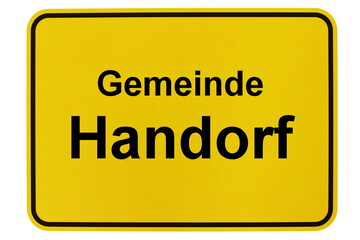 Illustration eines Ortsschildes der Gemeinde Handorf in Niedersachsen