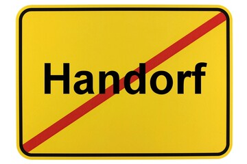 Illustration eines Ortsschildes der Gemeinde Handorf in Niedersachsen