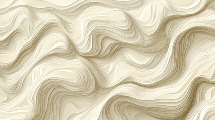 Abstract Cream Layered Wave Pattern Design