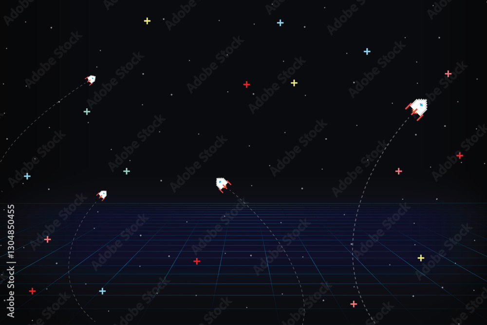 Aufkleber pixel art background. 8 bit game. retro game. for game assets in vector illustrations. retro futuris