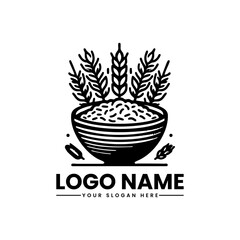Retro Style Oatmeal Vector Logo | Vintage Breakfast Illustration | Classic Organic Food Emblem
