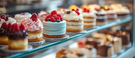 Small cakes in an array of vibrant colors