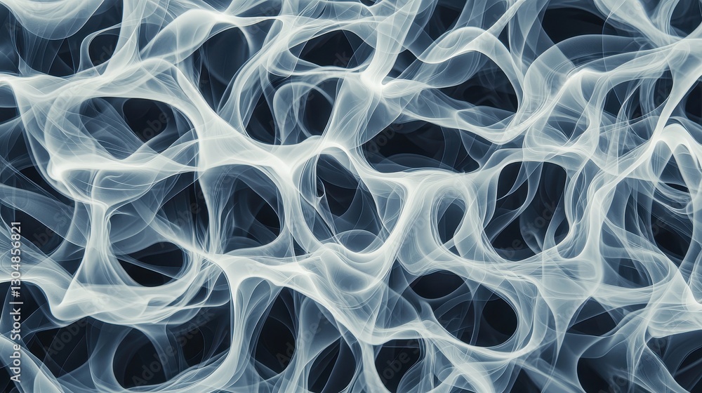 Poster abstract light smoke flowing in waves creating ethereal organic patterns on dark background