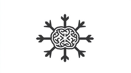 Fototapeta premium Abstract snowflake design, symmetrical, graphic element, for use in logos, posters, or digital media