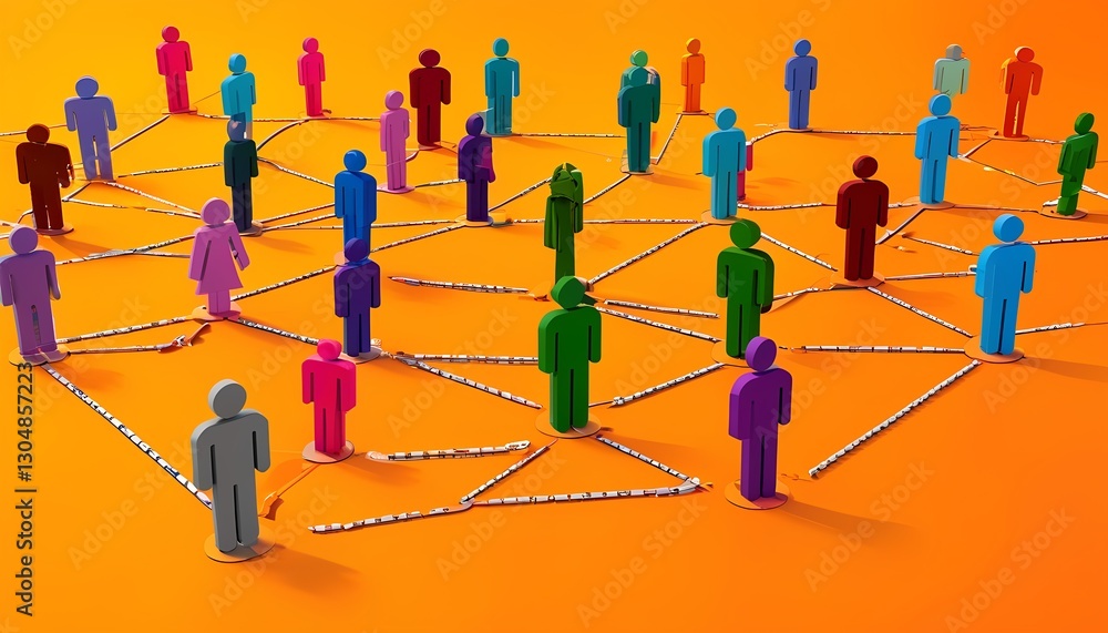 Poster social networking event community interaction urban setting infographic art bright environment top-d
