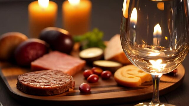 Cured ham, Speck and roast pork together with cheese spreads served on a typical Austrian wooden serving board ( Brettljause )