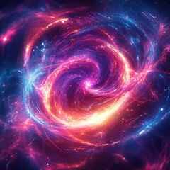 Vibrant Swirling Galaxy with Colorful Cosmic Energy and Light