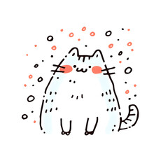 Smiling cat in an intricate fairytale-inspired bublles setting