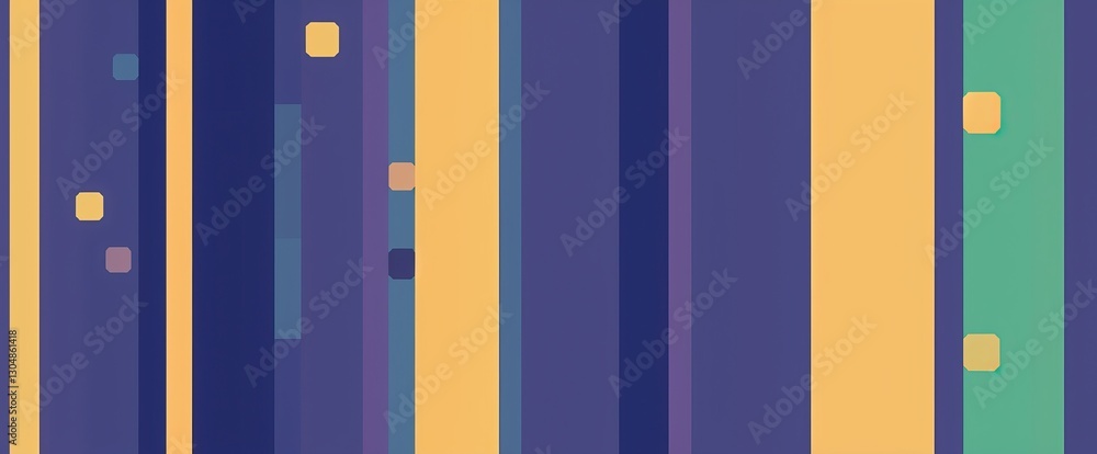 Poster colorful striped pattern with purple yellow and green interspersed with squares of varying colors